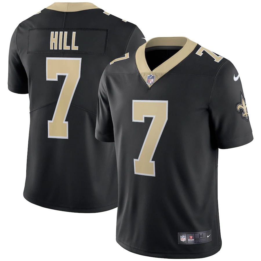 Men New Orleans Saints 7 Taysom Hill Nike Black Vapor Limited NFL Jersey